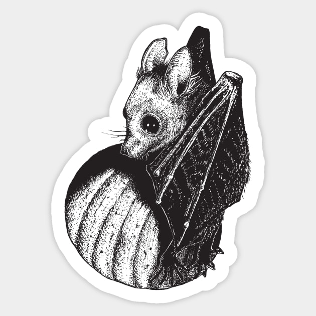 Bat papaya Sticker by ArtbyGraves